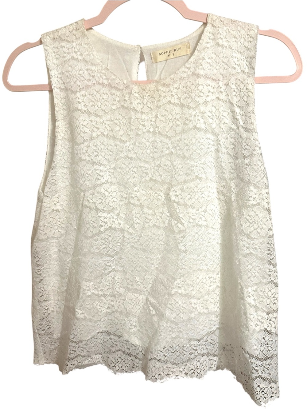 Sophie Rue White Lace Tank Top (S)
